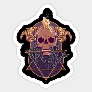 Candle on Skull Sticker